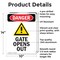 Signmission Gate Opens Out, 10 in W x Rectangle, Aluminum OS-2PACK-DS-A-1014-V-1722 - alternate 3